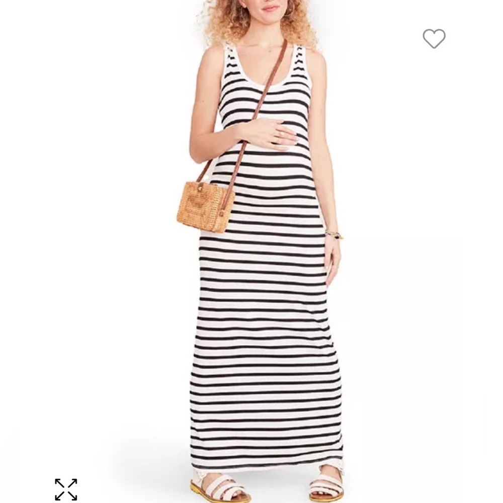 PattyBoutik | White Striped Tank Maxi Dress | Vacation Casual | Nautical Trendy